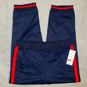 Navy Blue, Red Stripe, Girl Joggers